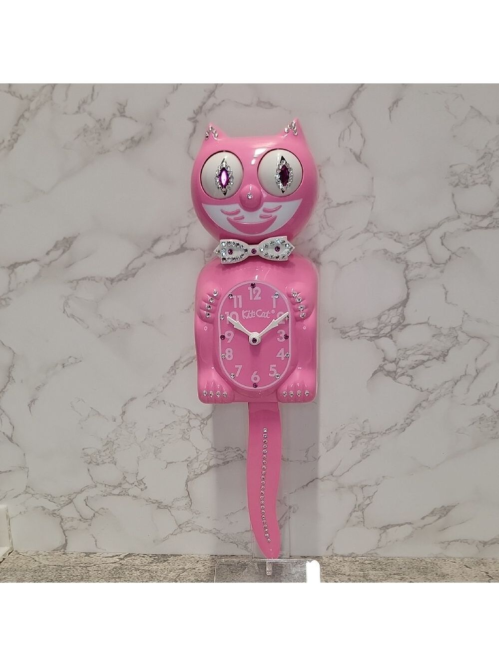 Jeweled Flamingo Pink Kit-Cat Klock clock SUPER RARE - Picture 3 of 9
